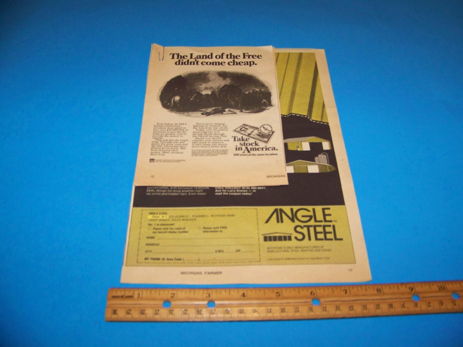 Mixed Lot Agricultural Print Ads from Magazine Vintage 1977 Moridge / E Bonds