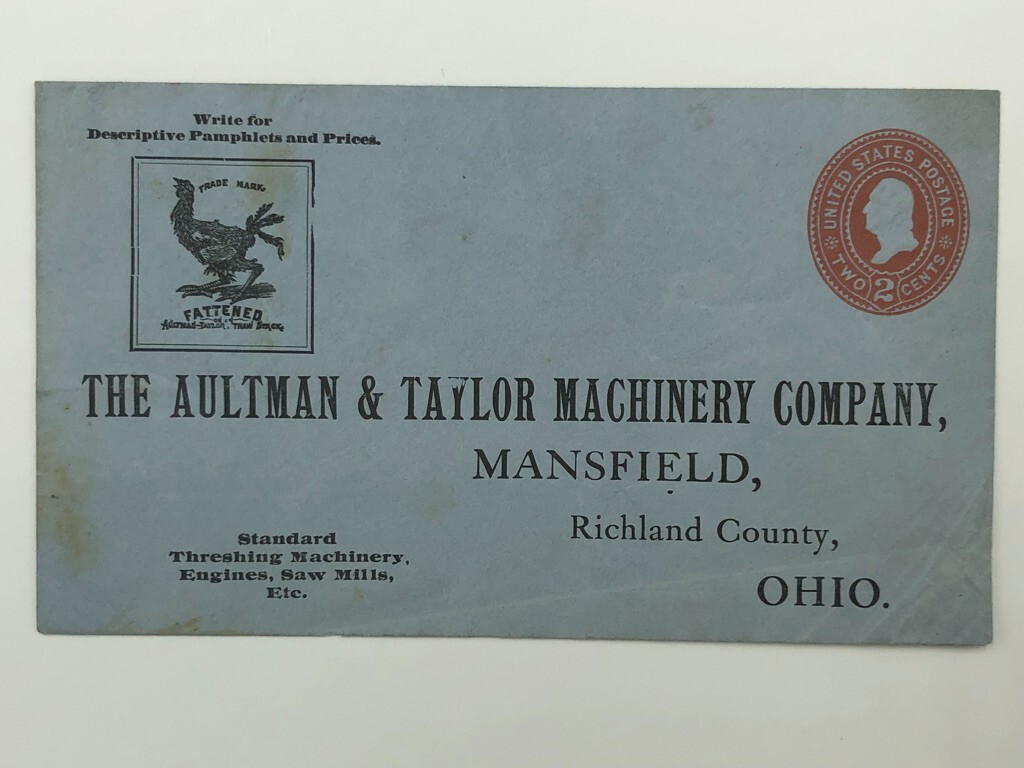 c 1900 AULTMAN TAYLOR Farm THRESHING MACHINE Illustrated Postal Cover Advertise