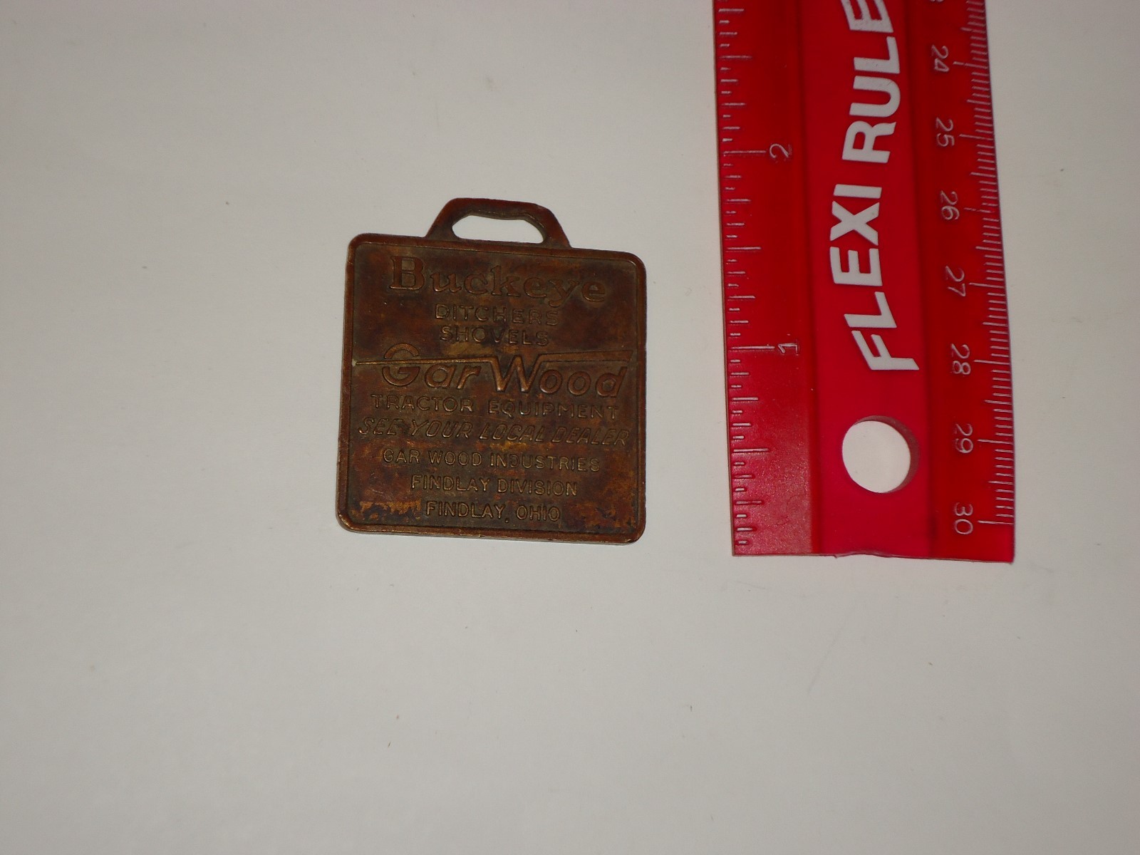 RARE Buckeye Garwood Industries Findlay Ohio, Shovels Dozer Ditcher Keychain