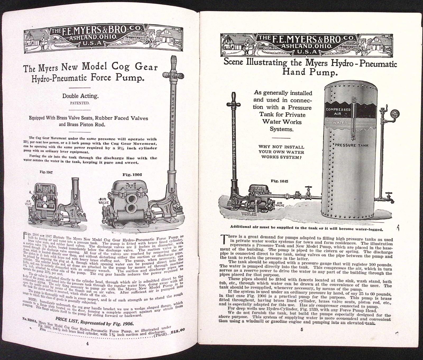 F E Myers & Bro Co Ashland OH Myers Pumps Catalog No. HP25