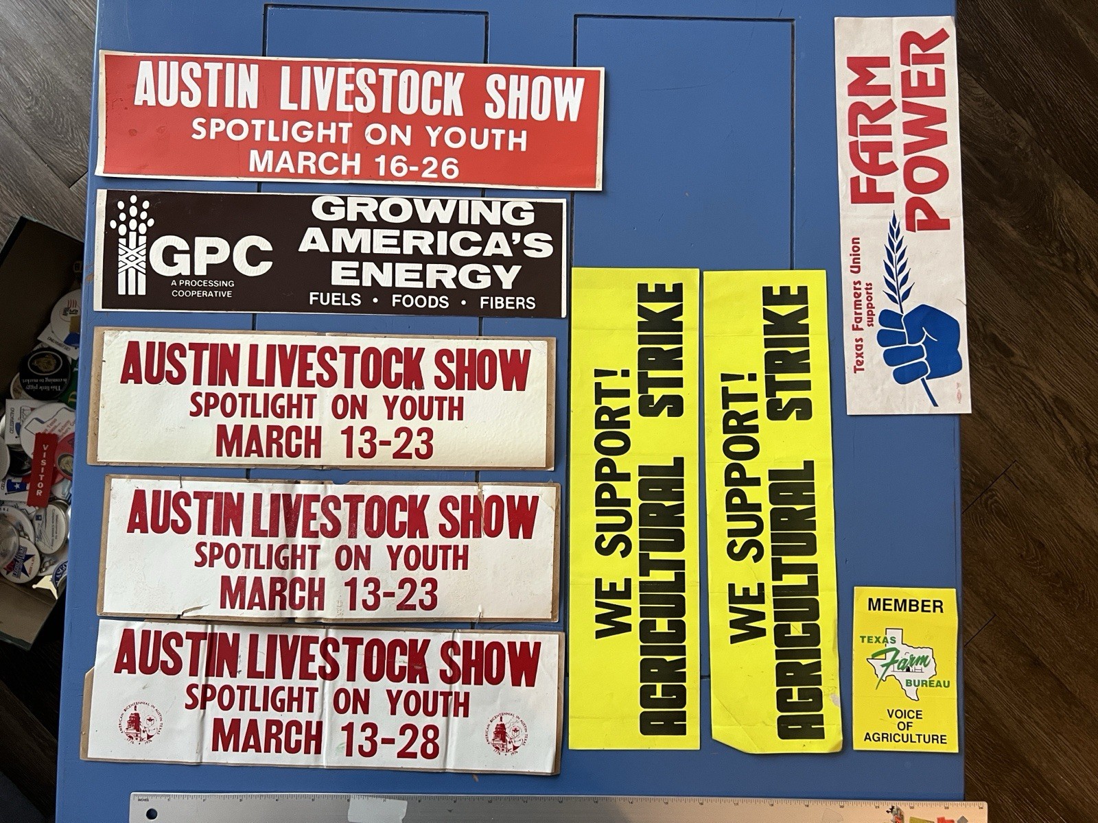 Vintage Farm Livestock Agricultural Bumper Sticker Lot, Austin Texas Farm Power