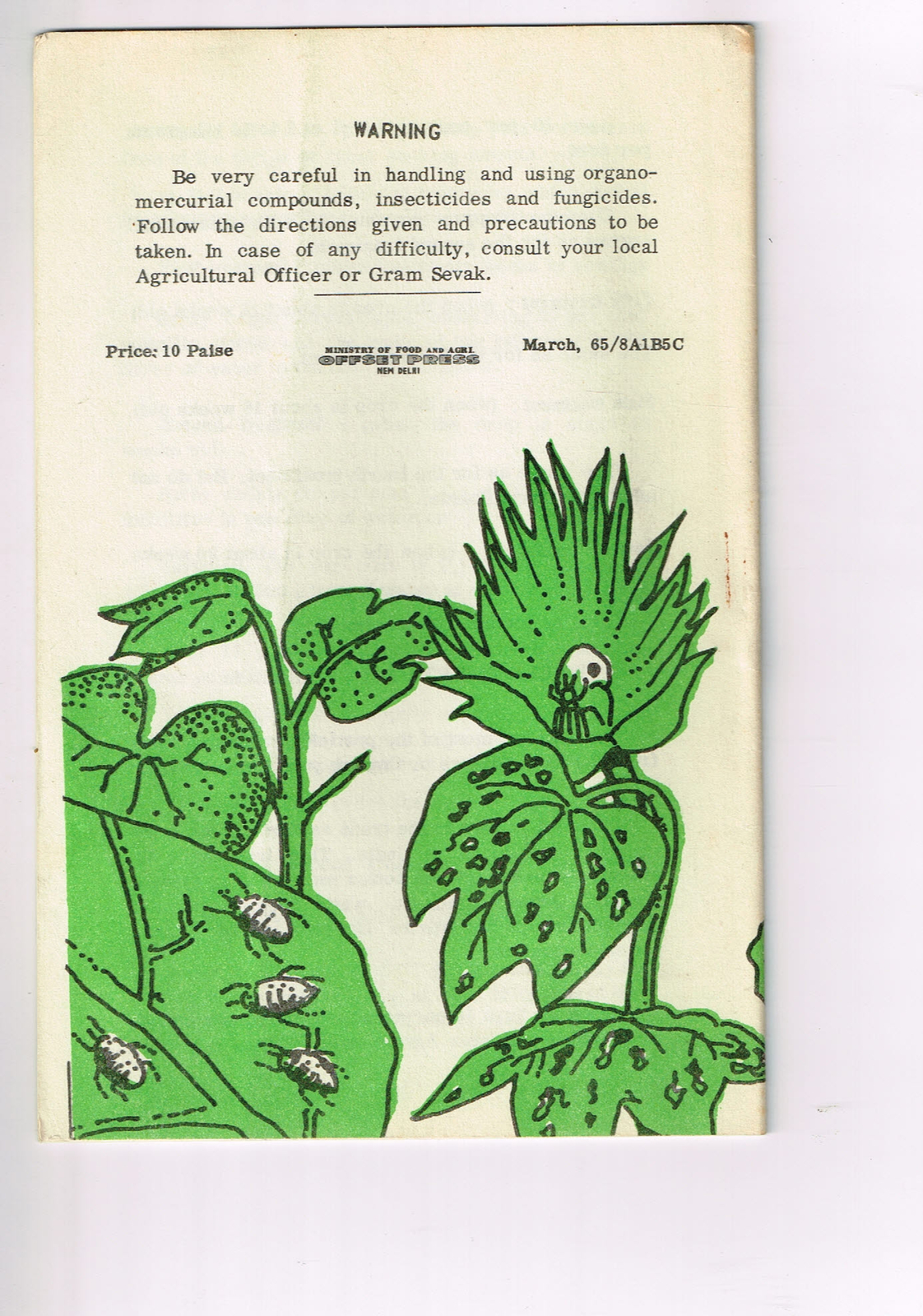 Vintage 1960s Farm Brochure India New Delhi Controlling Cotton Pests Diseases