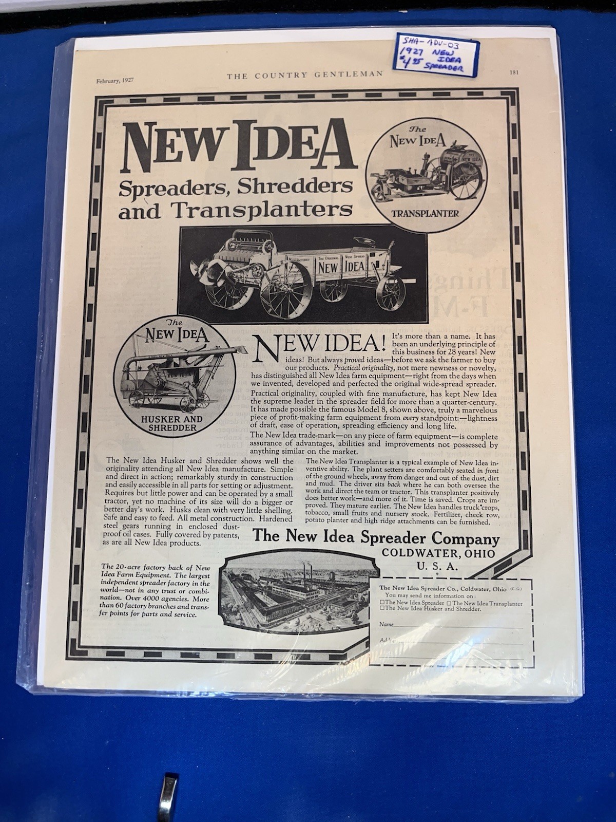 ANOTHER LOT OF 14 VINTAGE ORIGINAL FARM MACHINE ADS-1907 T0 1930-TAKE A LOOK!
