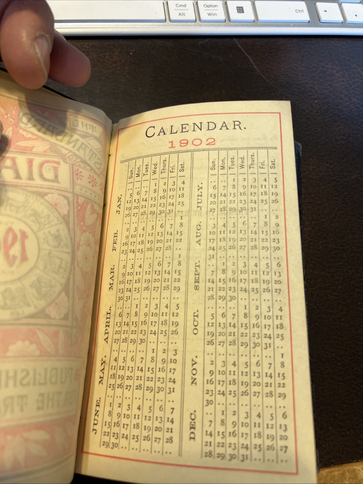 Rare 1902 Standard Diary Leather Bound Memo Farmers Almanac Booklet
