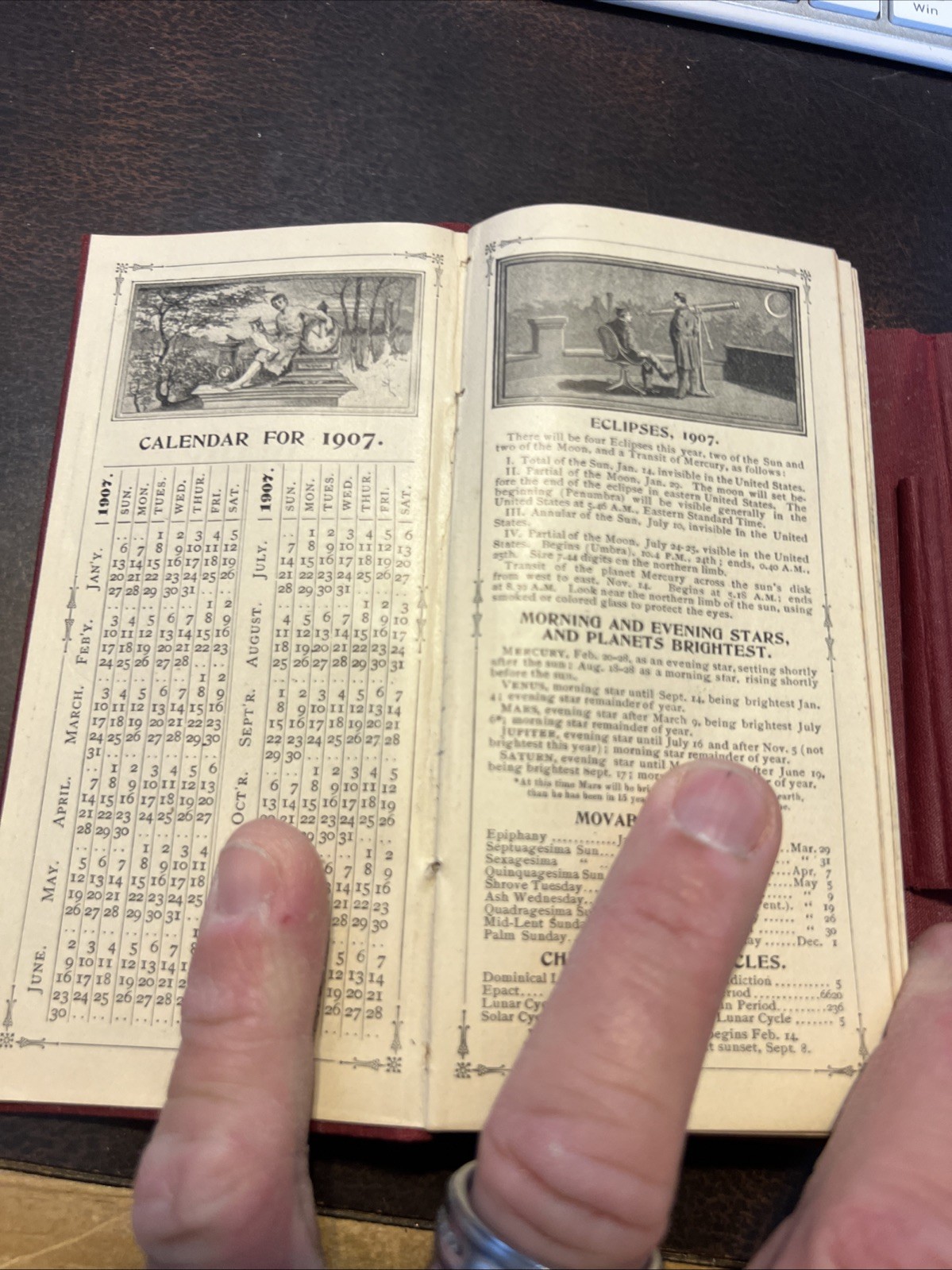 Rare 1907 Excelsior Diary Leather Bound Memo Farmers Almanac Booklet
