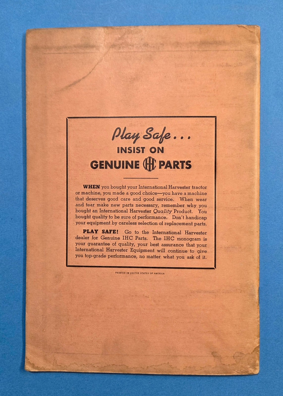 Vintage McCormick Deering WD 9 Tractor Manual 1941 WWII Tires