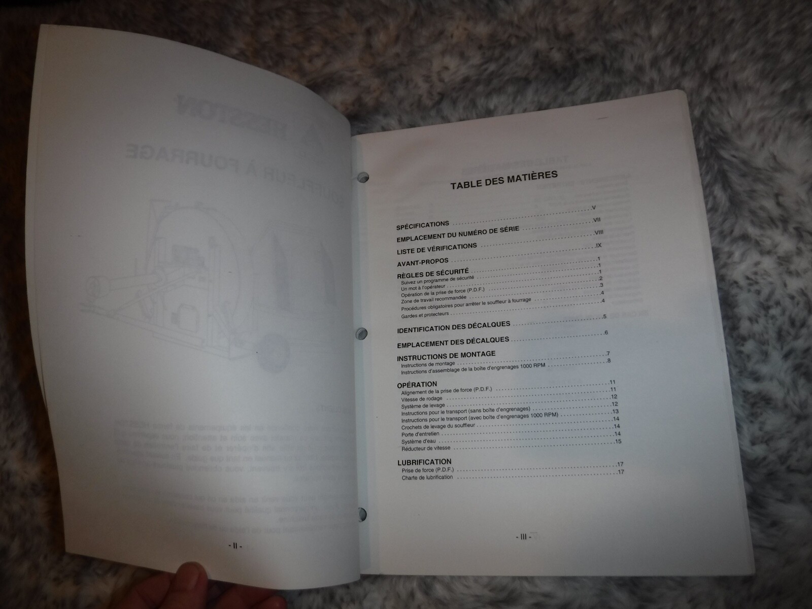 HESSTON FORAGE BLOWER OPERATORS MANUAL – AGCO – IN ENGLISH & FRENCH