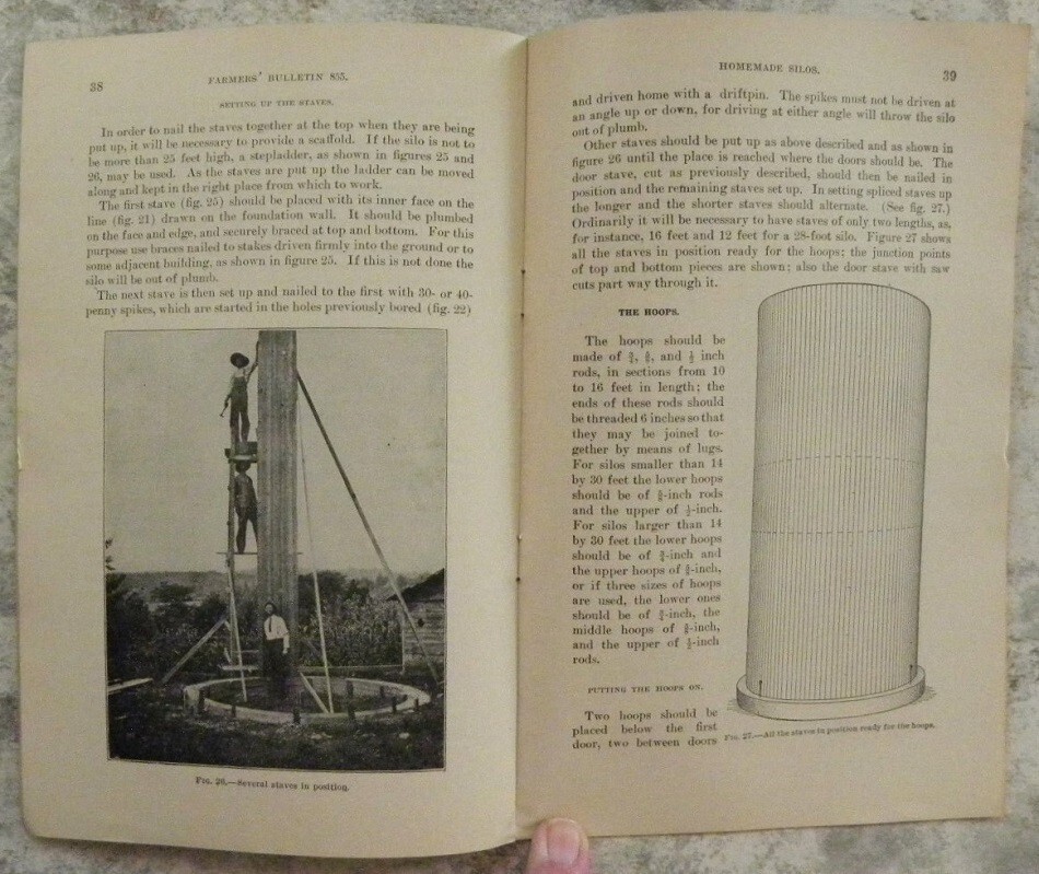 1922 Home Made Farm Silos, USDA Agriculture Farmers Bulletin Booklet