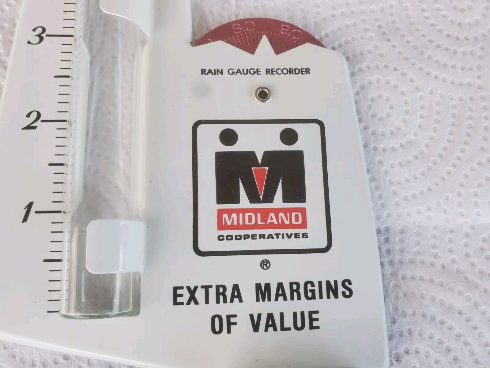 Metal Rain Guage Midland Cooperative Extra Margins Of Value Farm Grain Feed Seed