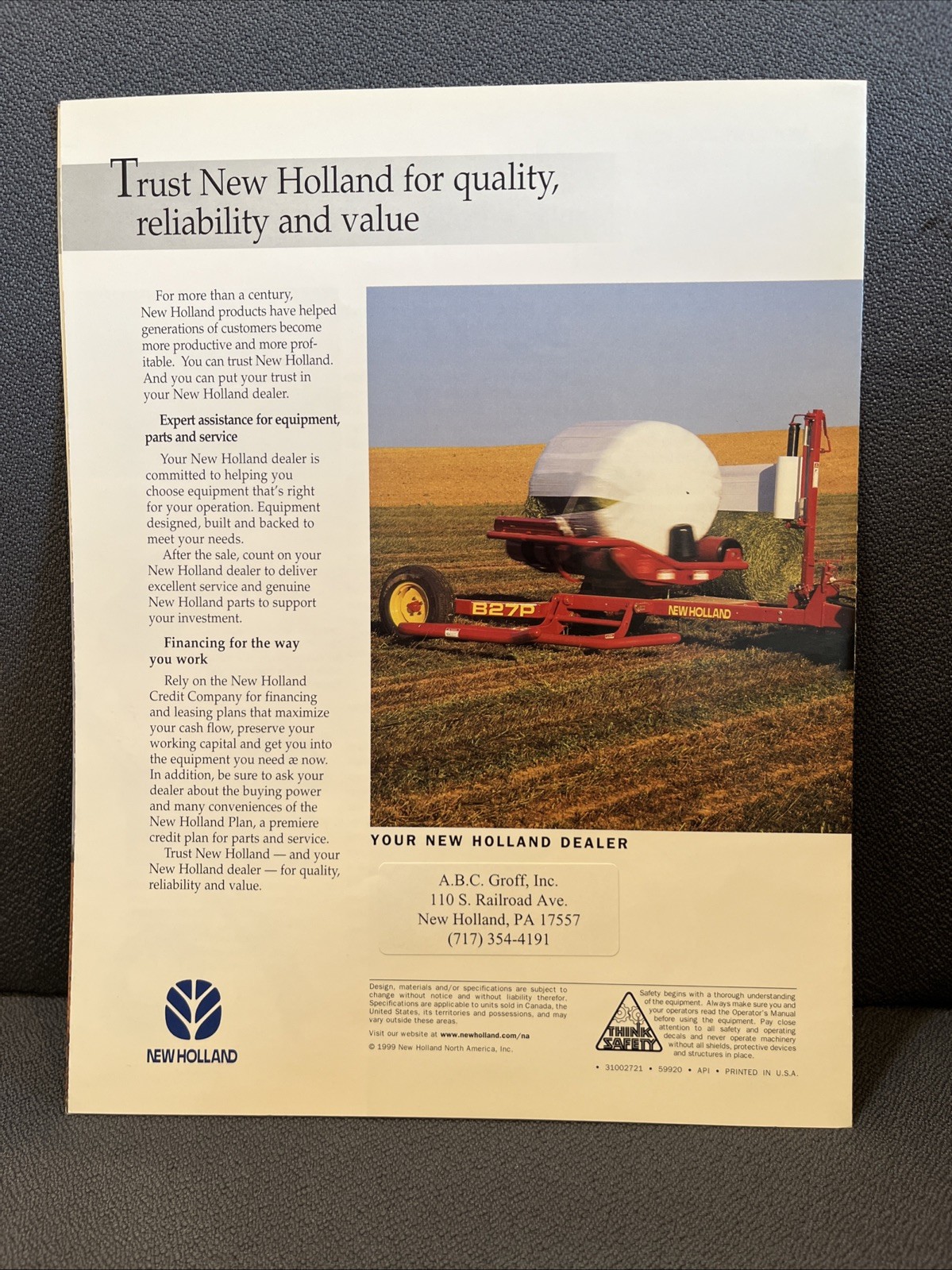 New Holland Bale Wrapper Sales Brochure