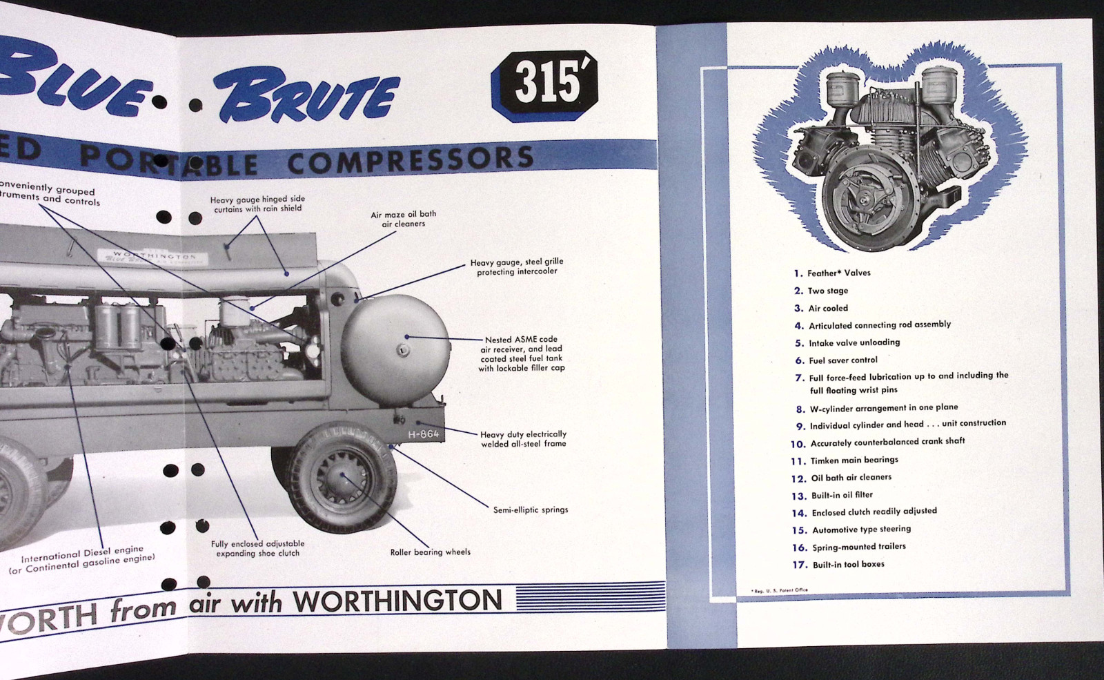 Worthington Blue Brute 210-315 Portable Compressor Brochure Worthington-Ransome