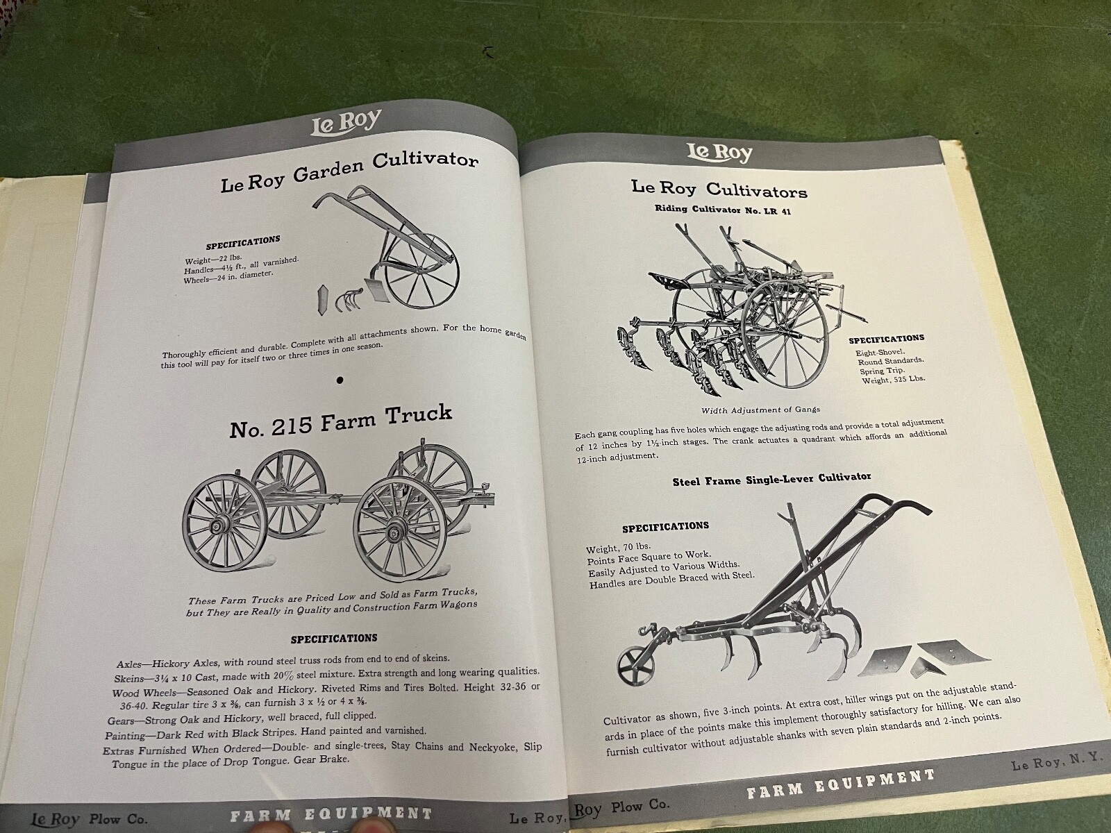 Original Le Roy Farm Equipment Sales Catalog