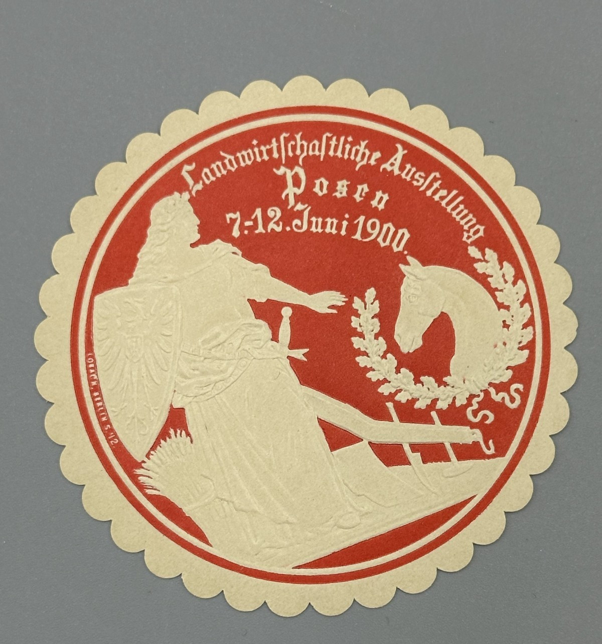 1900 POSEN Germany FARM EXPO Ausftellung Agricultural Advertising POSTER STAMP