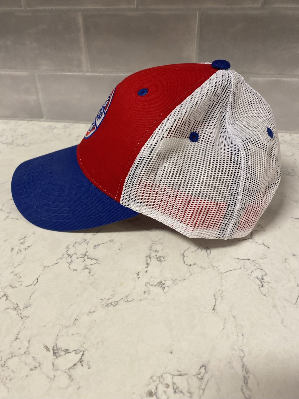 Dekalb Farmers Co-op Red Blue White Mesh Back Snapback Trucker Hat Cap