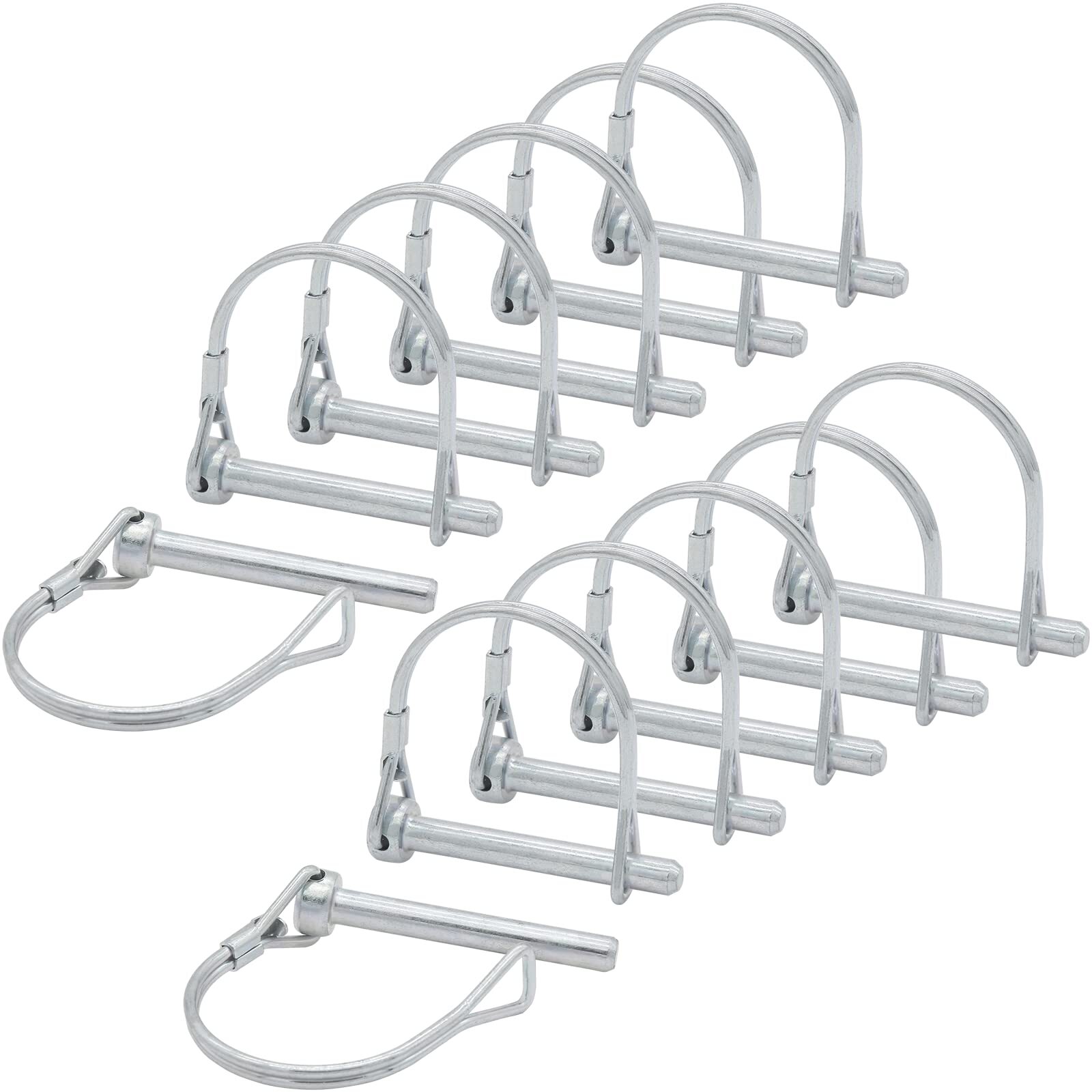 12 Pcs 1/4 x 1-3/4 Inch Wire Lock Pins, Heavy Duty Zinc Plated Pto Hitch Pin …