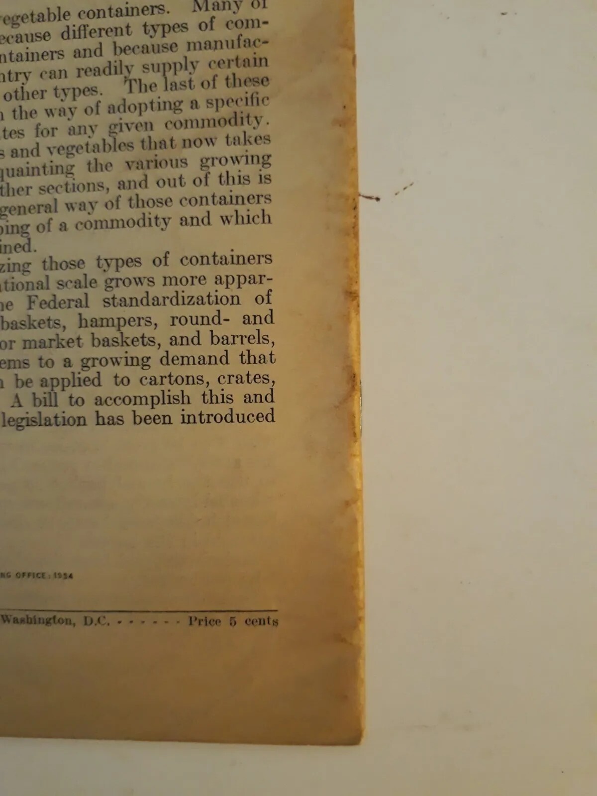 Vtg 1934 Containers used in shipping fruits and vegetables 1579 bulletin j10