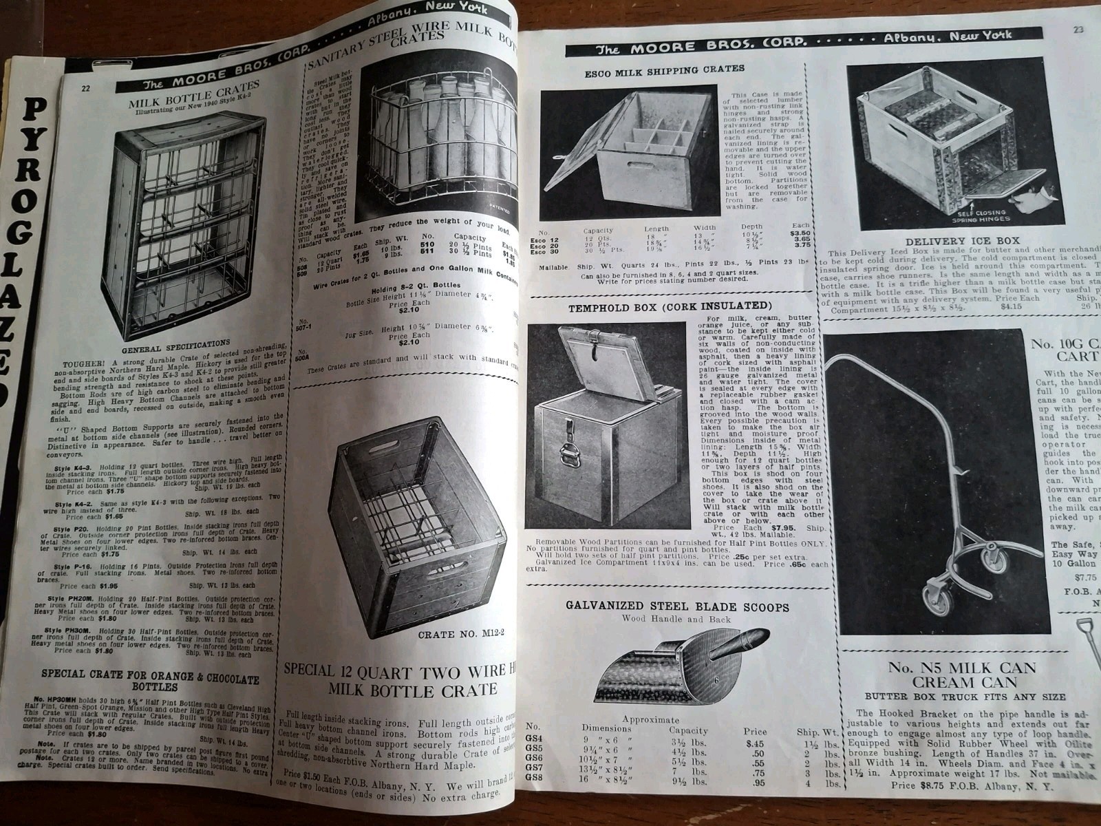 1941 Buyers Guide for the Milk Distributor Moore Bros Corp Albany NY