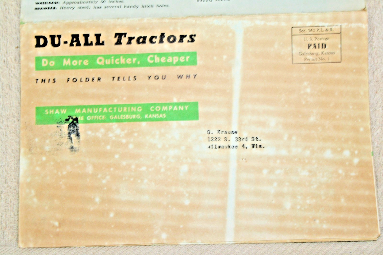 DU-ALL TRACTOR 1940