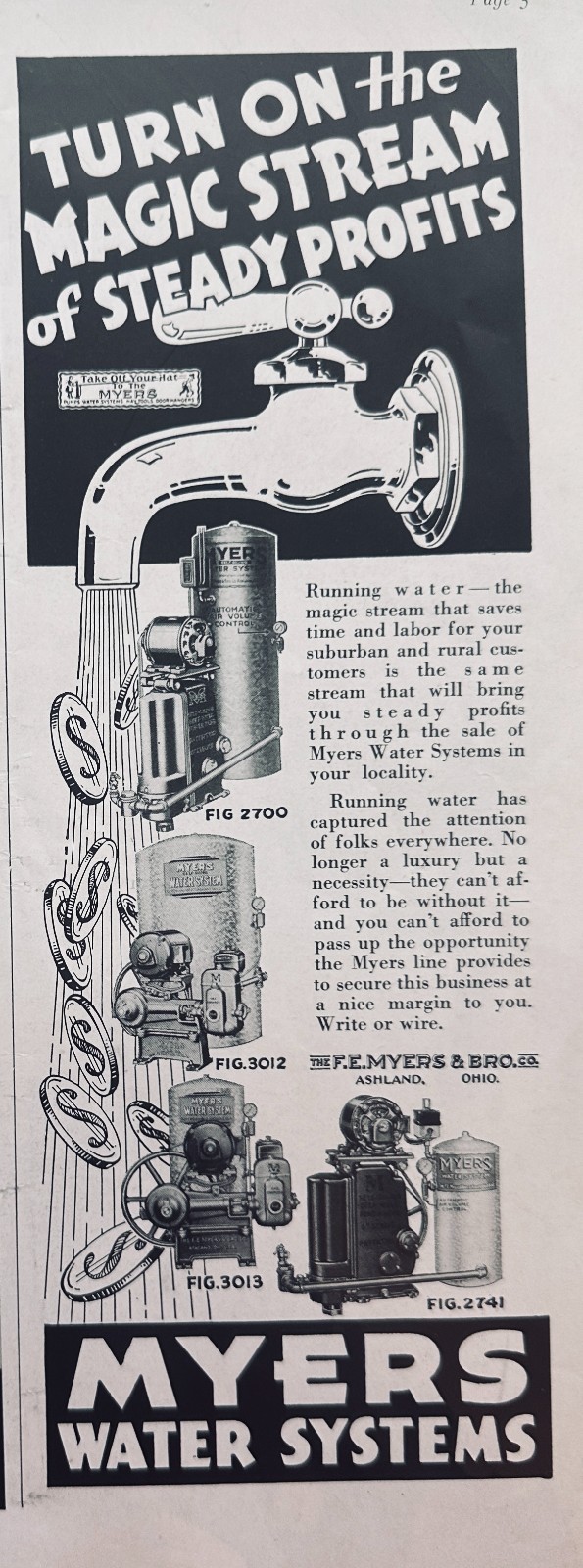 Lot of (3) Early Myer&rsquo;s Water Pump And Sprayer Farm Equipment Ads (#5062)