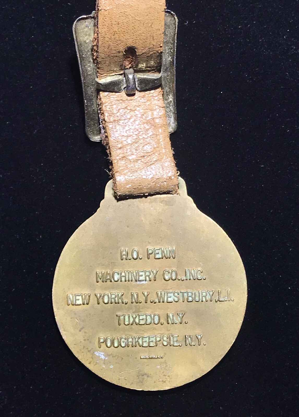 Bucyrus Erie Brass Key-Fob, Round, HO Penn NY Watch Fob, Key chain Vintage Farm