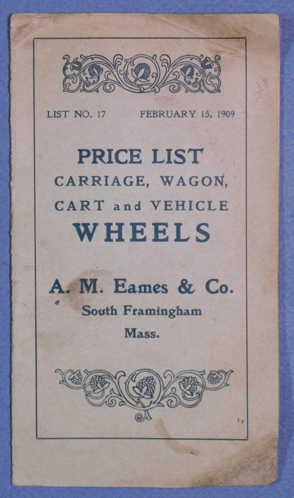 4 Early 1900&rsquo;s A M Eames & Co Catalogs Carriage Wagon Cart Wheels S.Fram MA c345