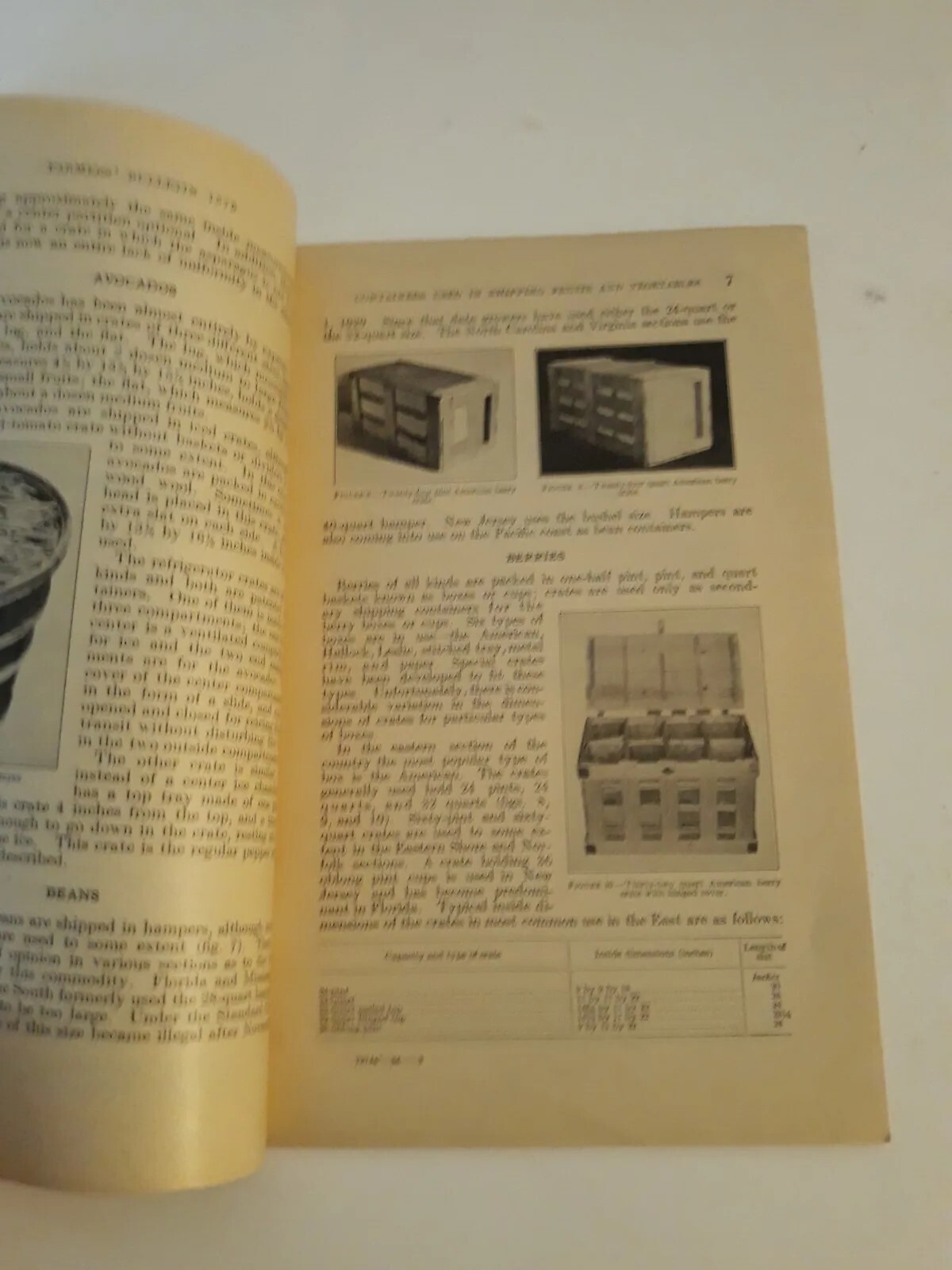 Vtg 1934 Containers used in shipping fruits and vegetables 1579 bulletin j10