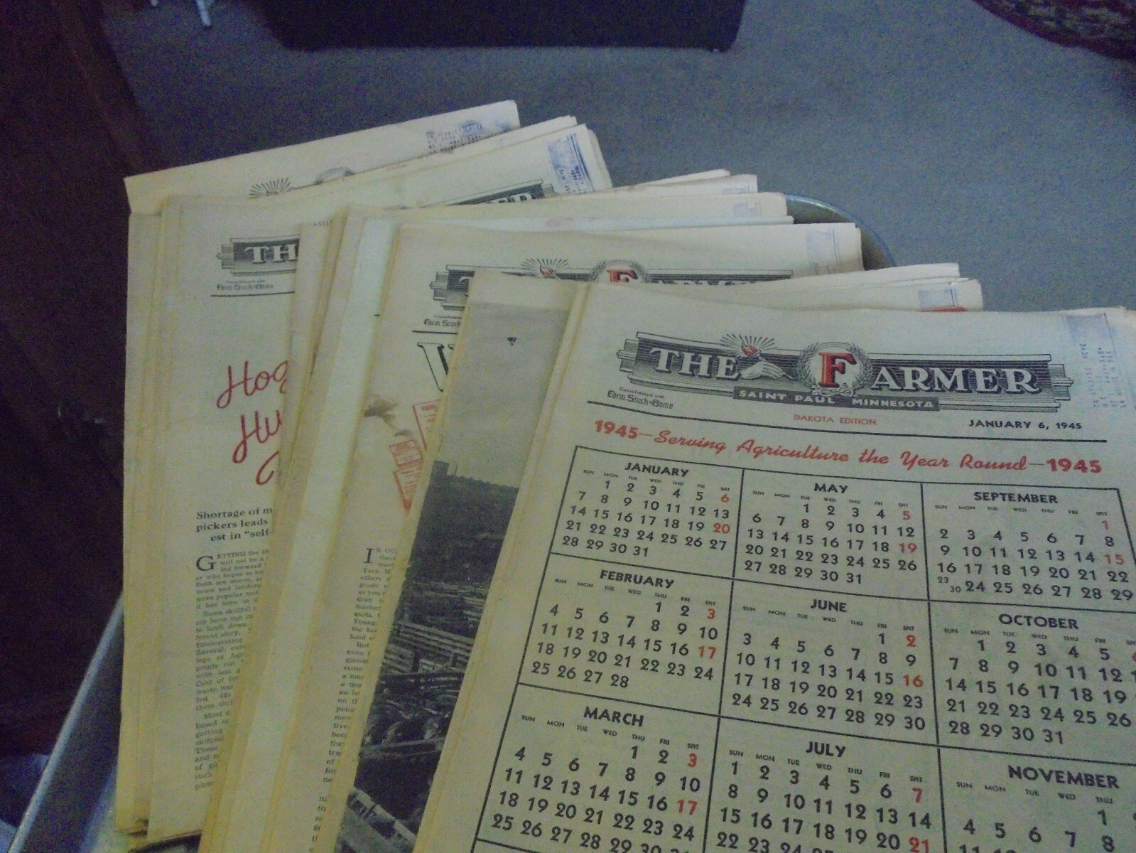 Vintage Lot of 18 The Farmer Magazine Dakota Edition 1943 and 1945
