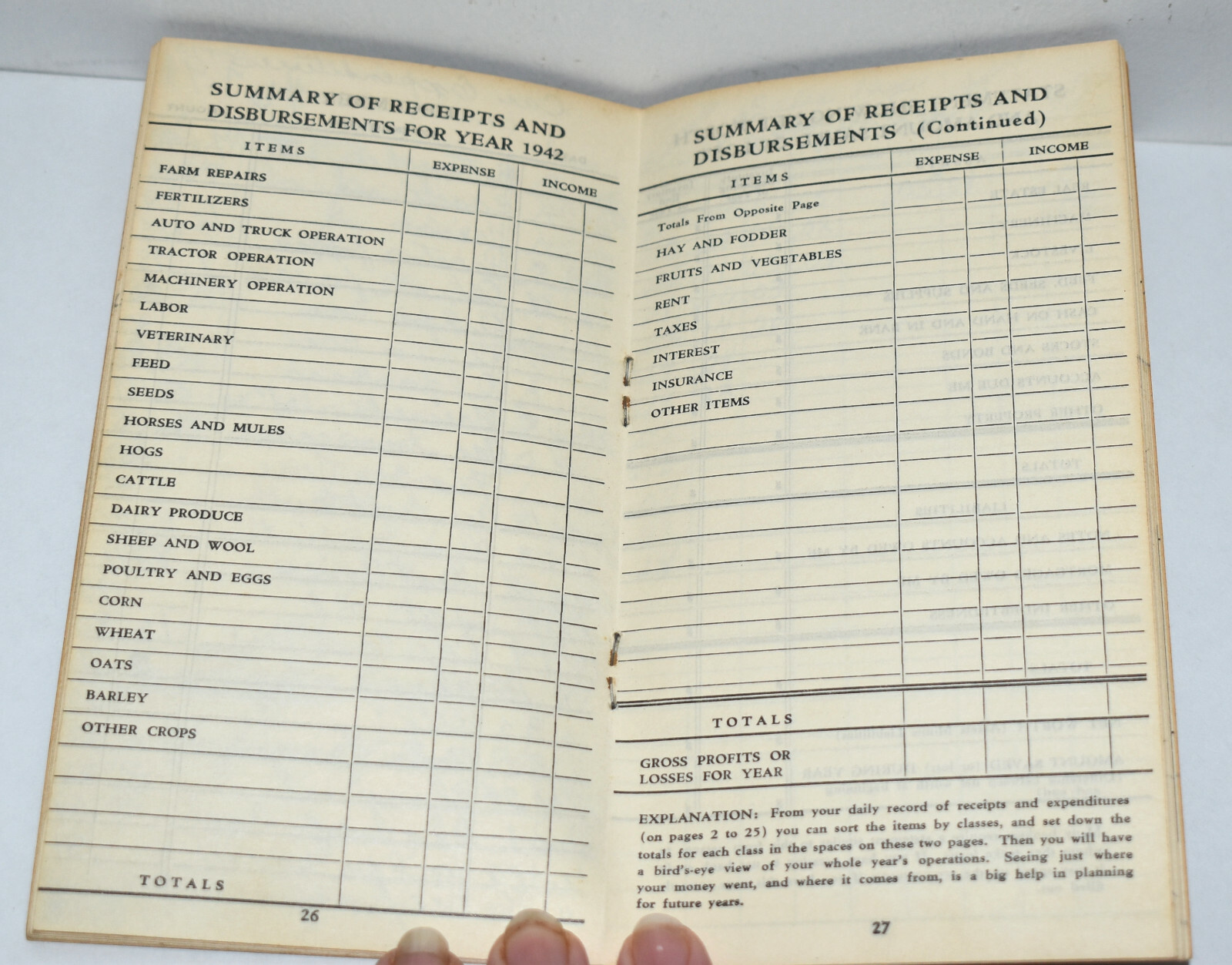 Vintage 1942 Continental Farm Livestock Record Book Advertising Ledger MONONA IA