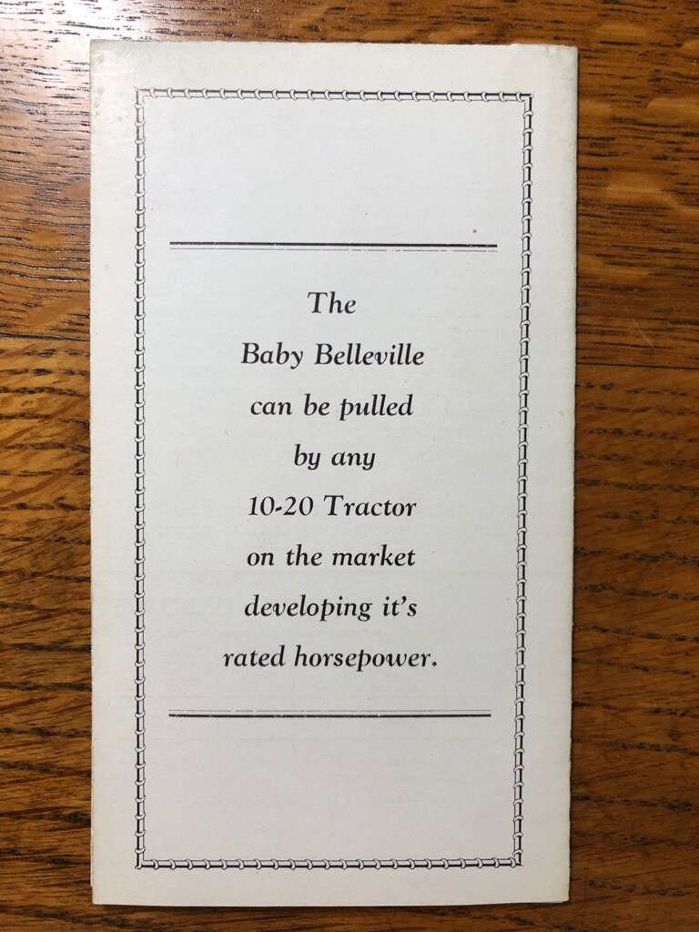 Baby BELLEVILLE THRESHING Antique HARRISON MACHINE WORKS Farm Advertising IL