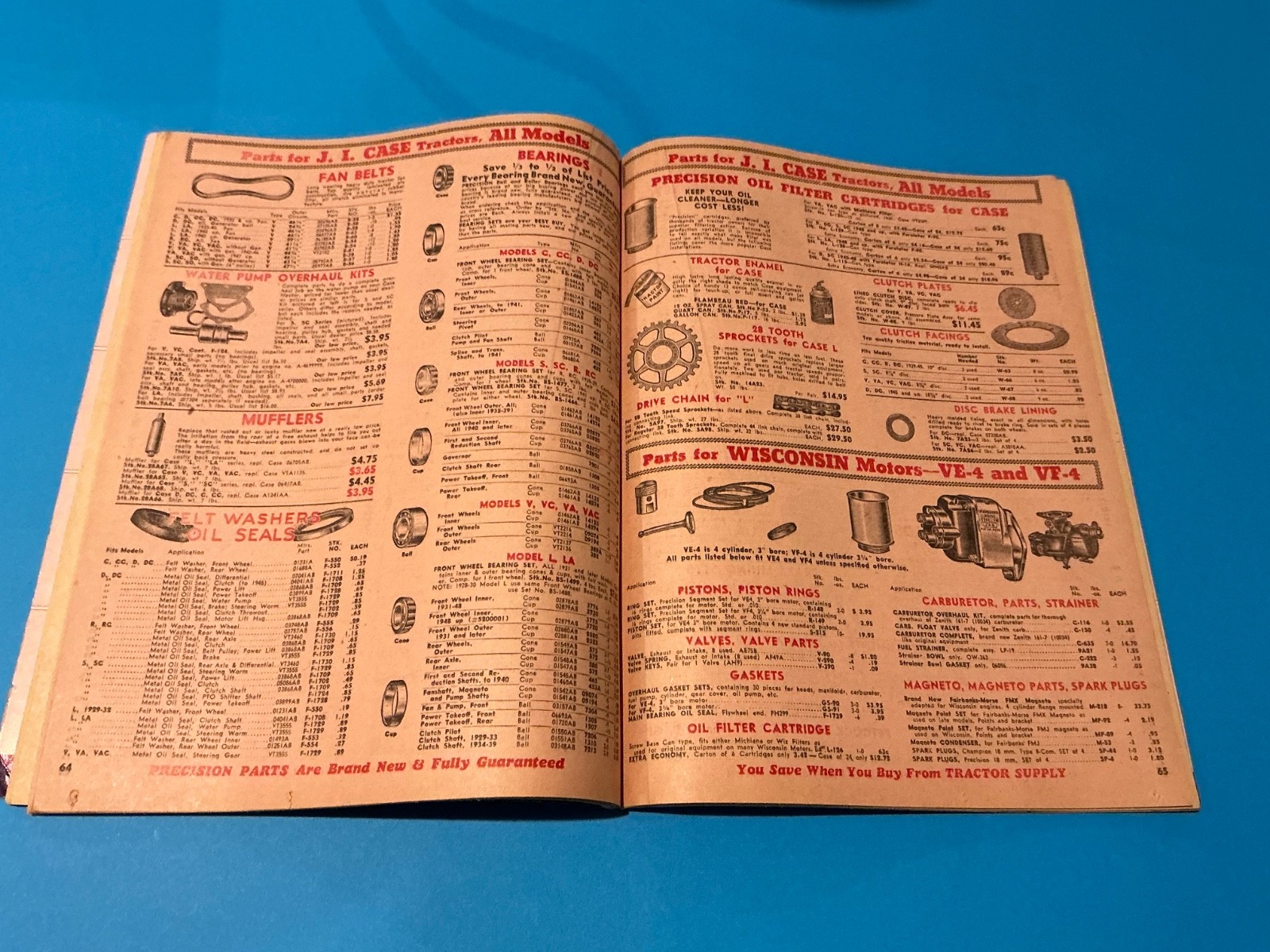 Vintage 1953 Tractor Supply Company Blue Book, Tractor Parts. PR11