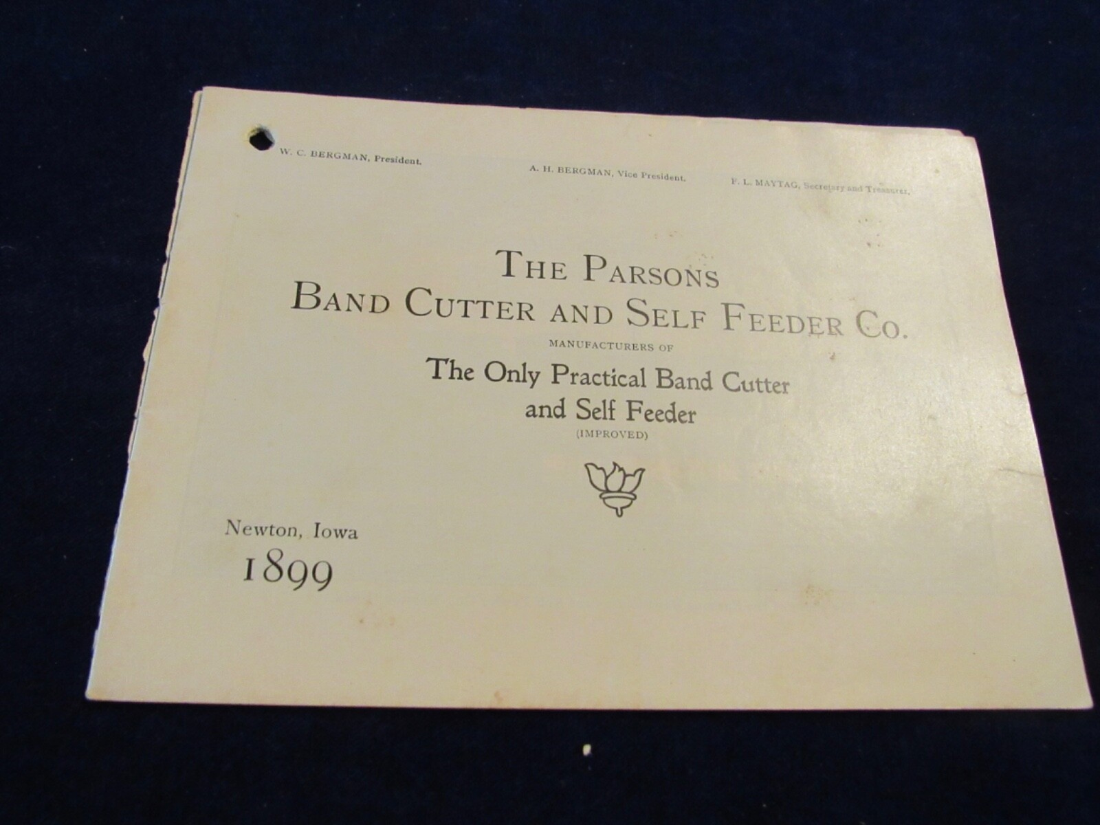 Vtg 1899 Parsons Band Grain Cutter & Self Feeder 32Pg Brochure Newton IA Q1121