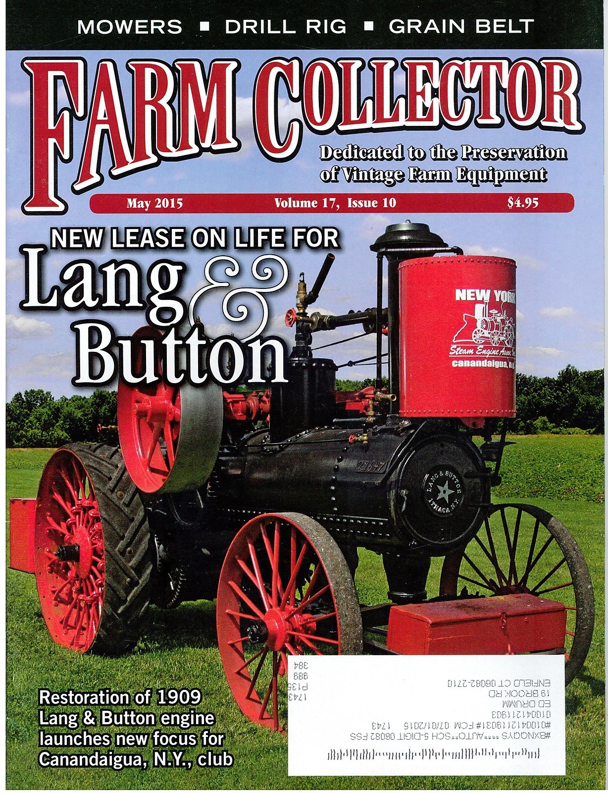 Lang & Button engine restore, Horse drawn mower collection, Grain Belt Tractor