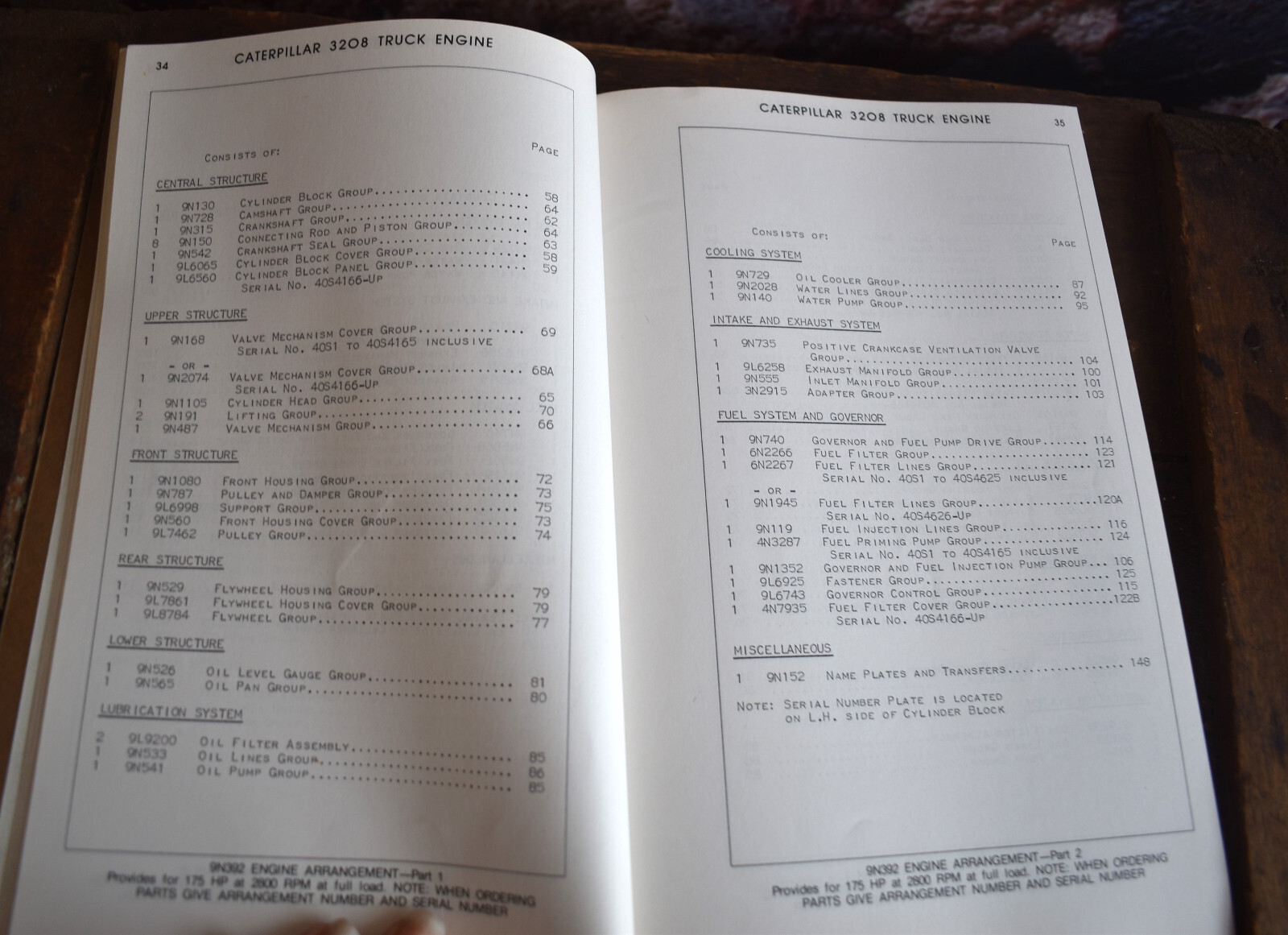 1970s Caterpillar 3208 Truck Engine Parts Book Catalog