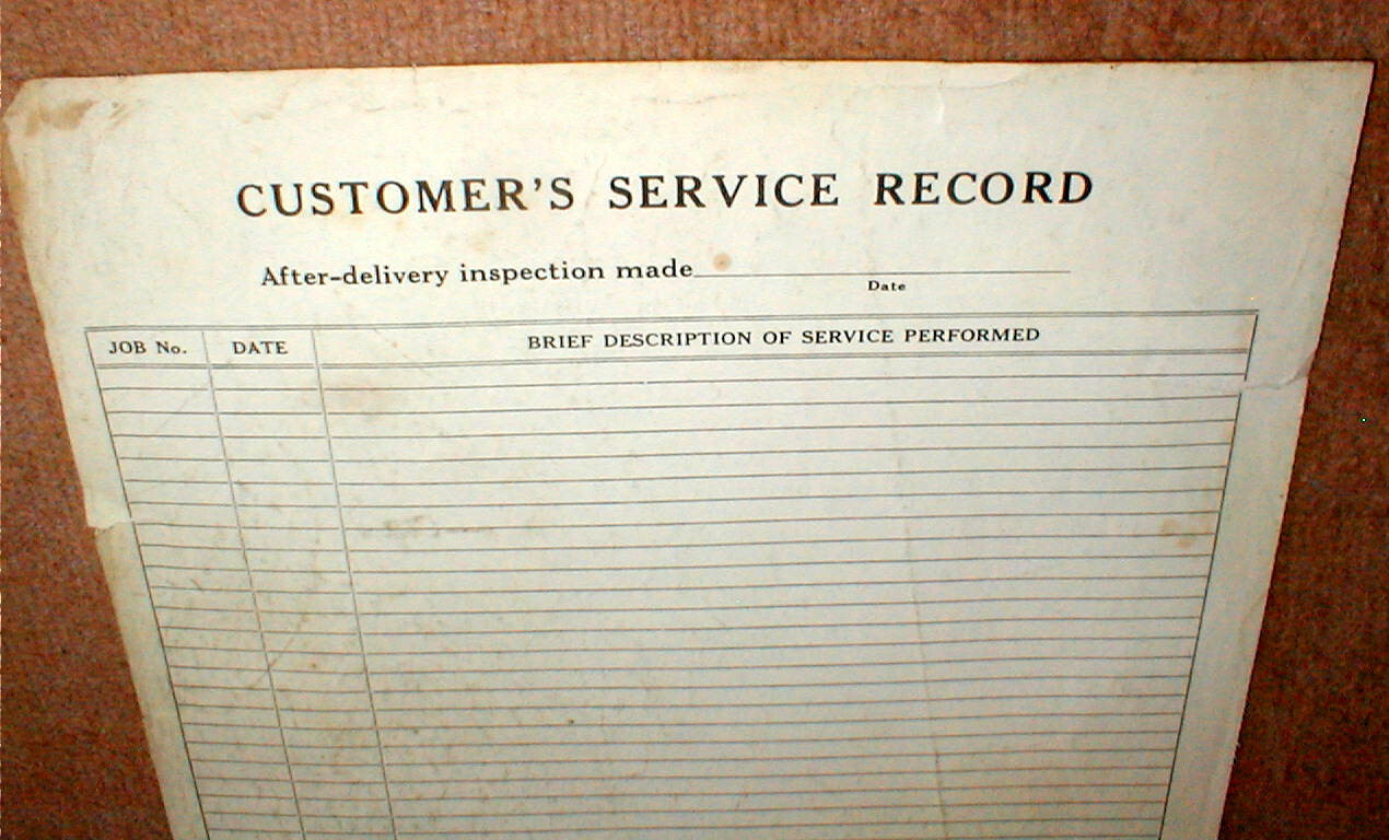 Farmall 450 + 450 Hi-Clear Tractor Blank Delivery Report Dealer&rsquo;s Copy