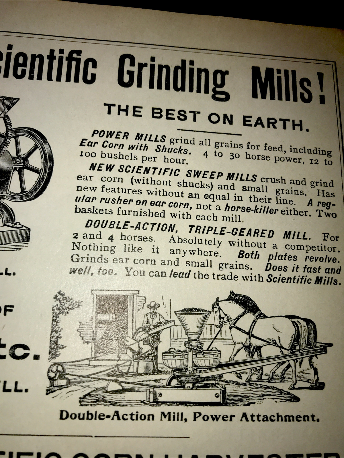 1898 Scientific Farm Machinery Advertising – Springfield – Ohio & Kansas City MO