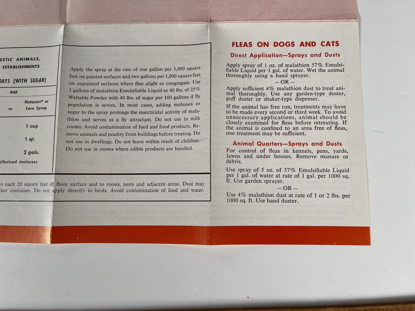 Malathion Insecticides Growers Guide booklet VTG Full 17×13&Prime; Spray & Dust Chart