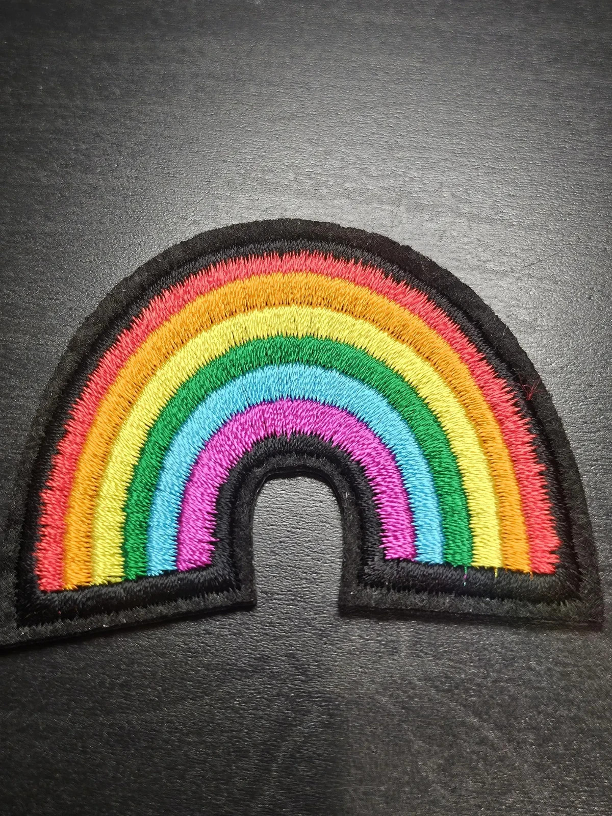 Rainbow Embroidered Patch Iron On Arc Badge for Jackets Backpacks Hats 6×4.5cm