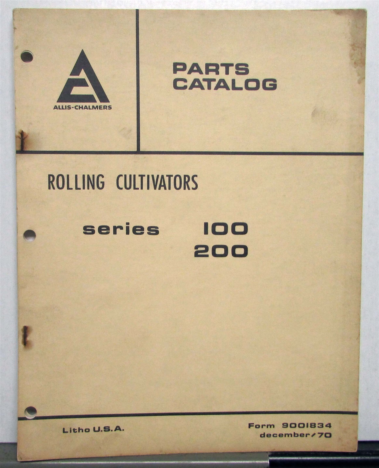 1970 Allis Chalmers Rolling Cultivators Series 100/200 Specs Parts Catalog