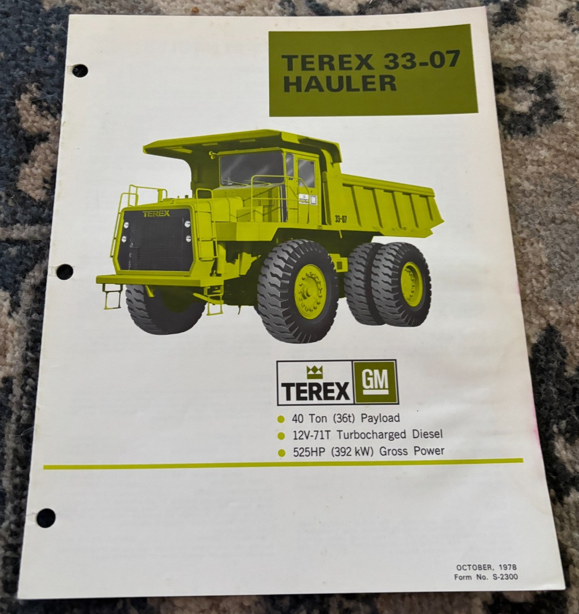 Terex 33-07 Rock Mining Truck Hauler Brochure DCPA25