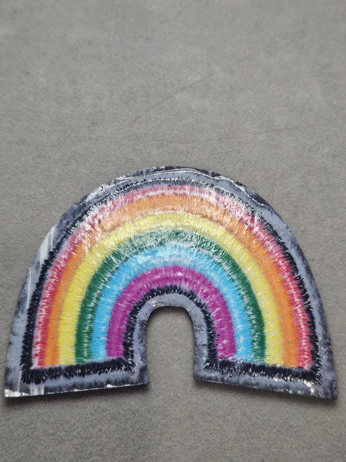 Rainbow Embroidered Patch Iron On Arc Badge for Jackets Backpacks Hats 6×4.5cm