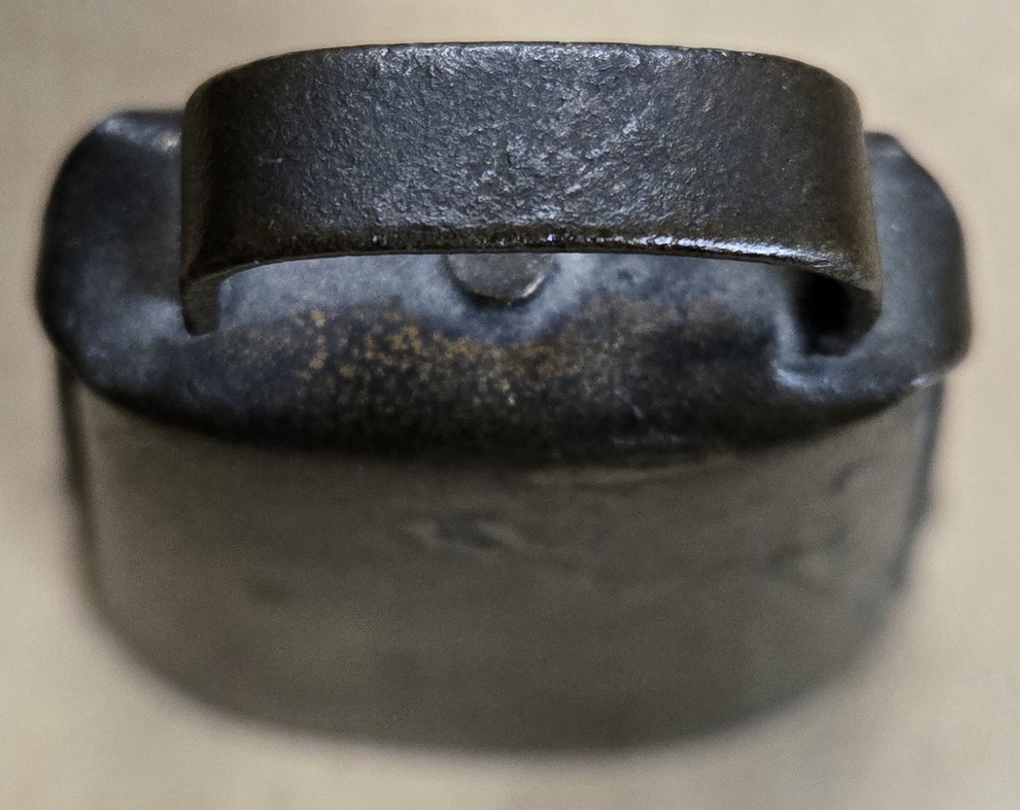 Rare Antique Advertising Miniature Cow Bell Metcalf Co Men&rsquo;s Outfitters Decal