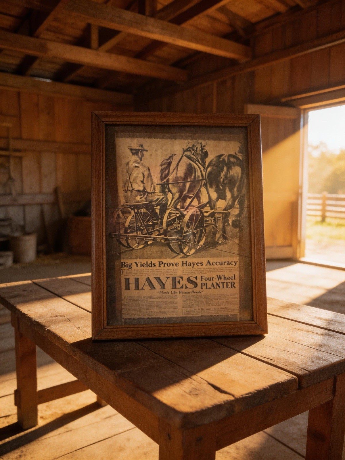 1919 Antique Hayes Pump & Planter Co. Ad: Four Wheel Planter Pictured
