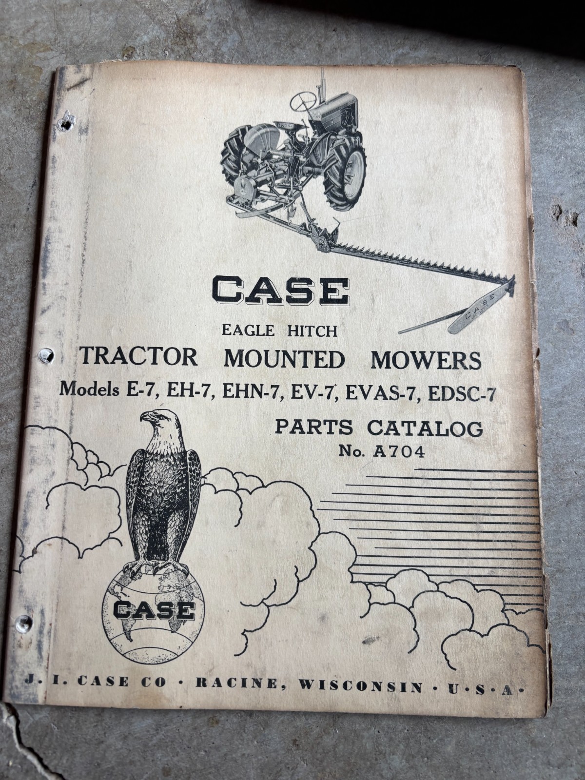 Case Tractor Tractor Mounted Mower Parts Book Manual AMIL26 NO4