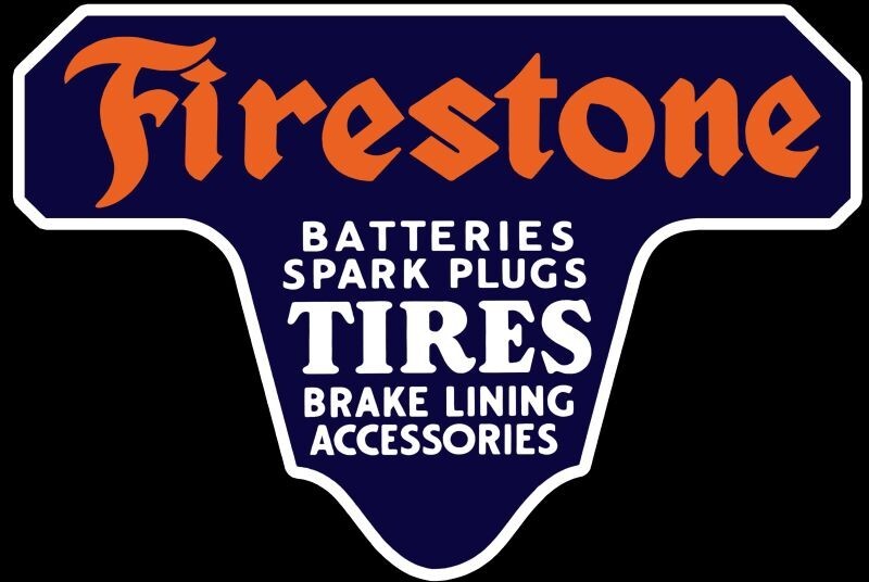 Firestone Tires & Accessories DIECUT NEW 18&Prime; Wide Sign USA STEEL 3 lbs