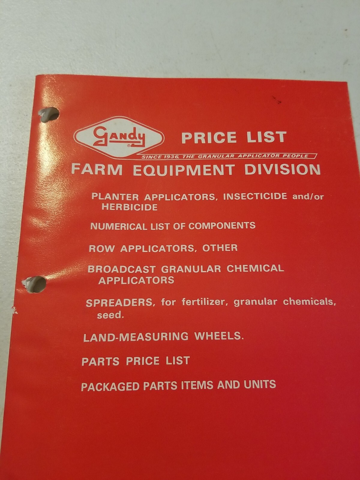 Original 1977-78 GANDY Farm Equipment Catalog Price List Brochure
