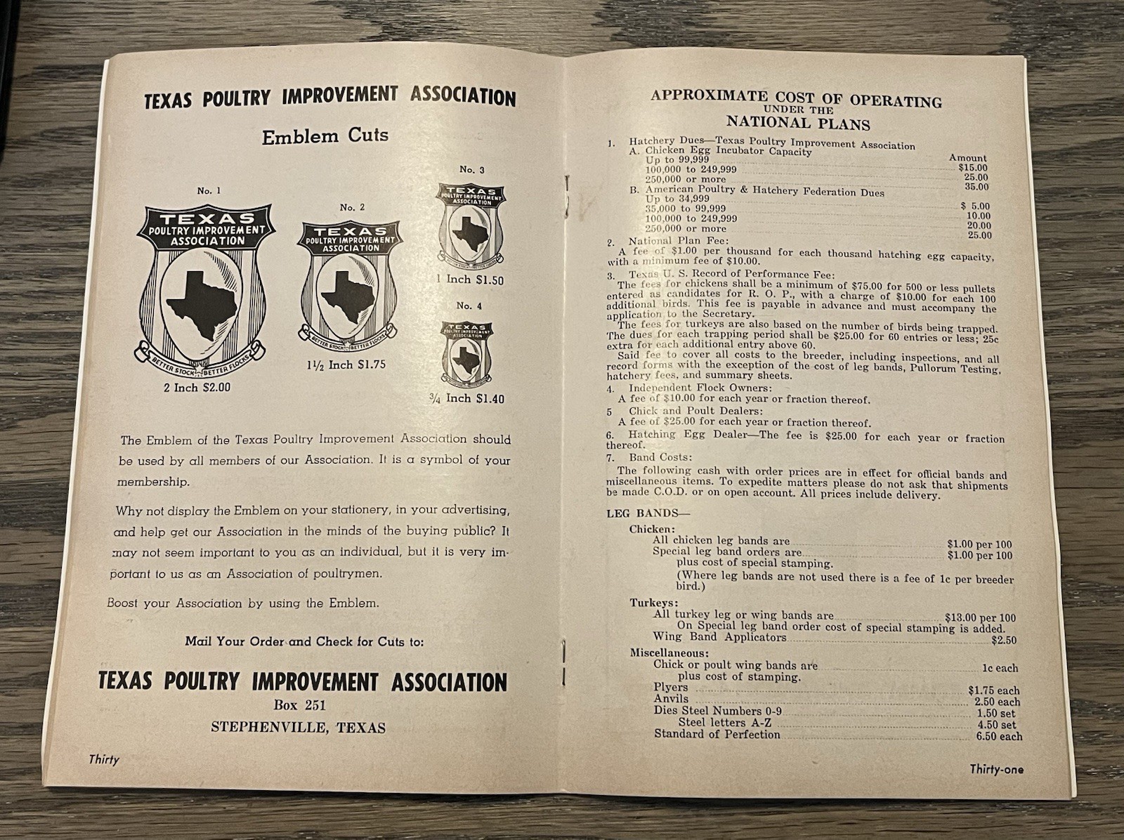 1957 & 59 Texas Poultry Improvement Association official directory
