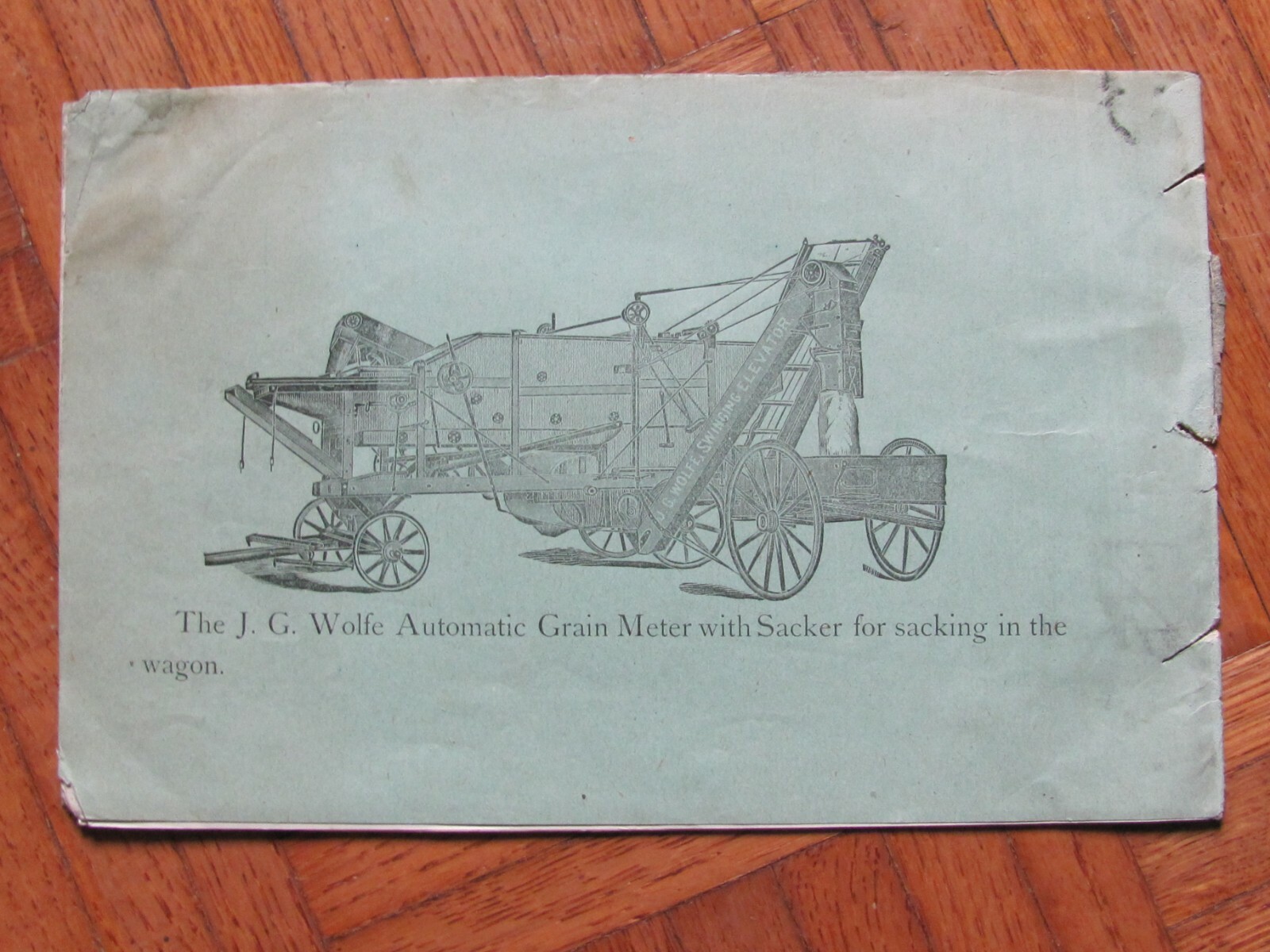 1893 FARM CATALOG J G WOLFE AUDUBON IOWA TRESHER ATTACHMENT ELEVATOR GRAIN METER