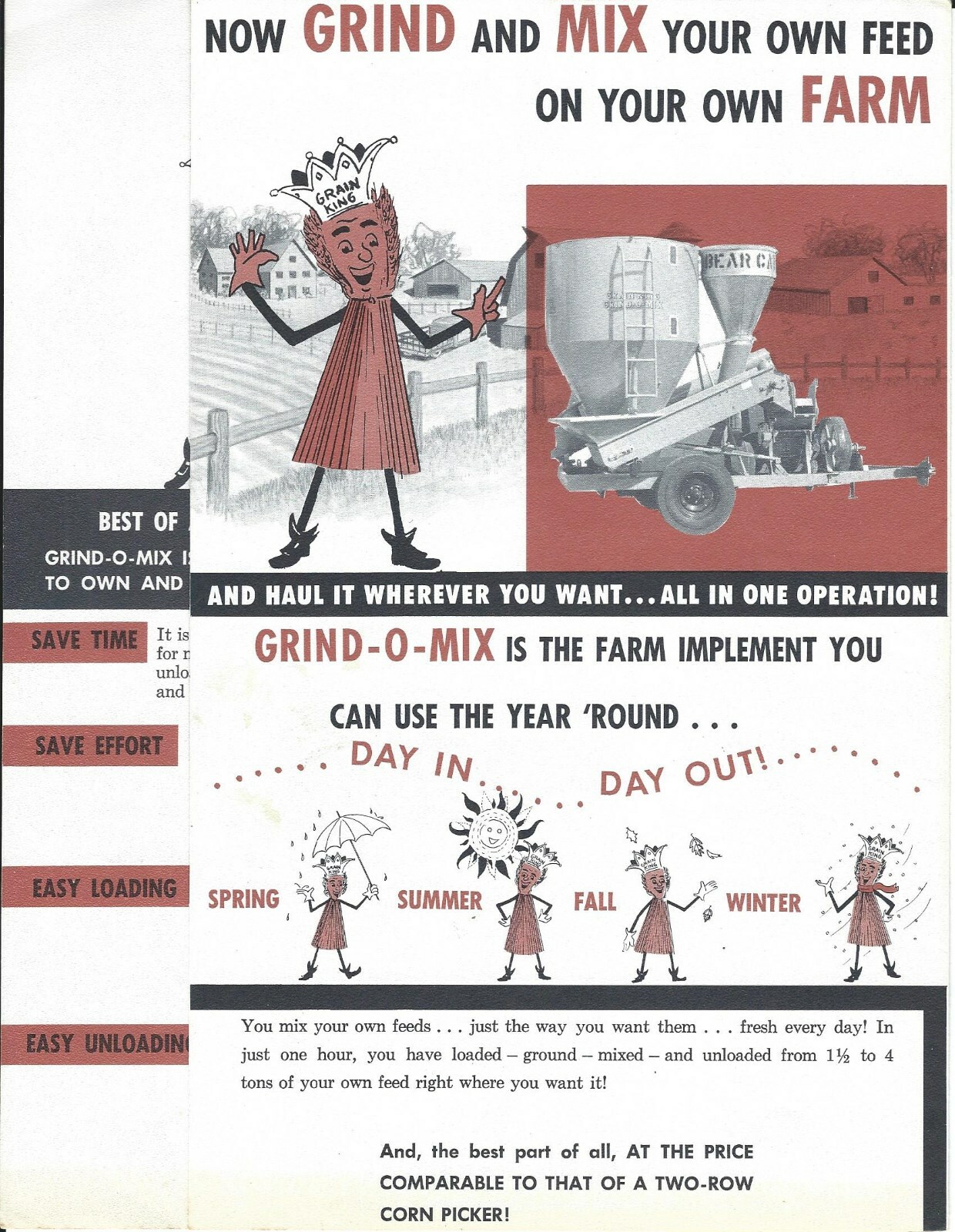 Farm Equipment Brochure – Grain King – 3000 4000 – Grind-O-Mix – c1960&rsquo;s (F6668)