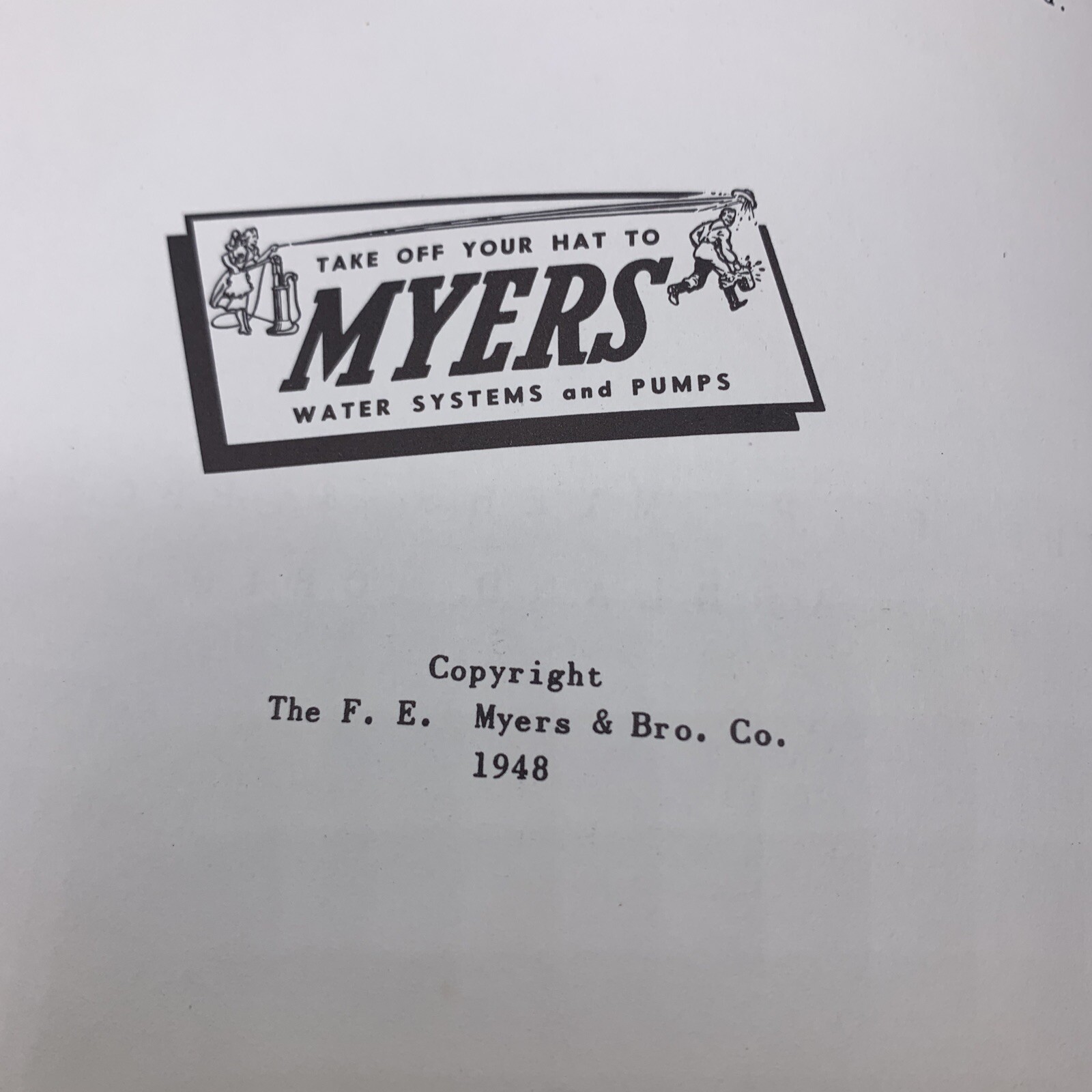 Original 1948 F.E. Myers Installation & Service Pumps Manual EJM-48
