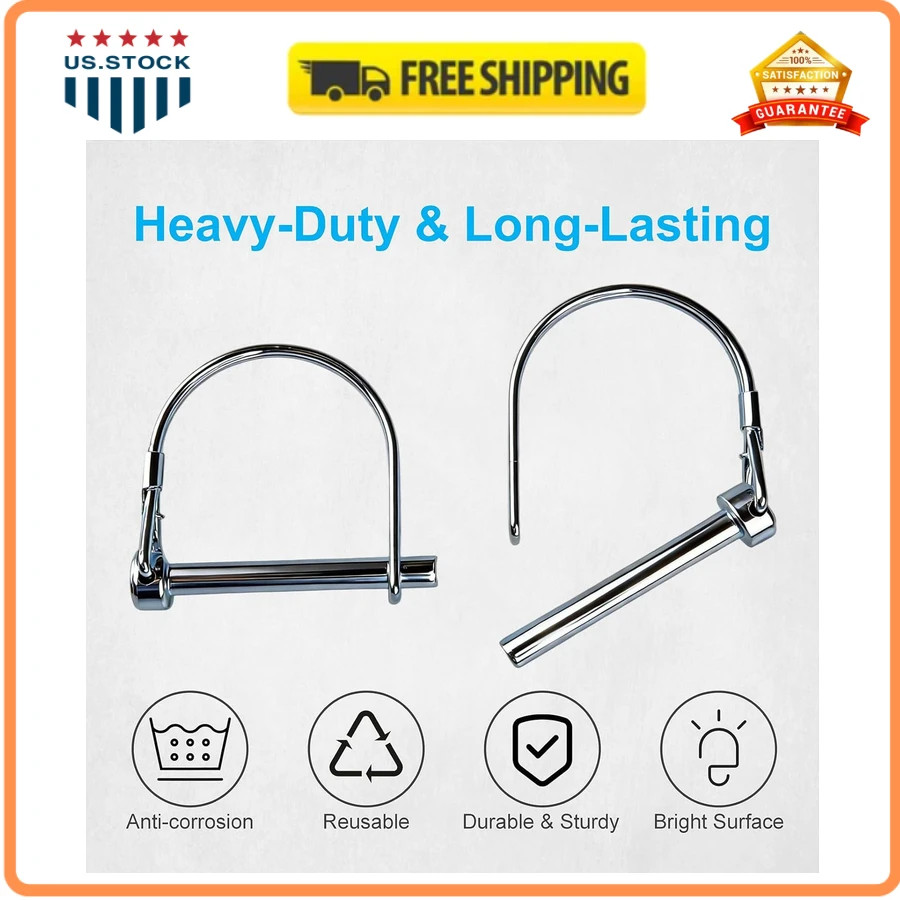 10 Pack Trailer Coupler Hitch Pin 2-1/8 x 1/4 Inch Heavy Duty Carbon Steel Pins